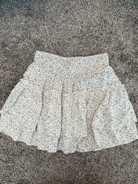 Sienna Sky Blue and White Floral Smocked Skirt